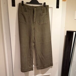 Velvet Heart Olive Green Cropped Wide-Leg Pants